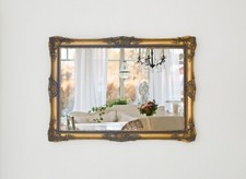 Vintage Gold Bevelled Ornate Antique French Style Wall Mirror