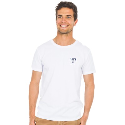Herren T-Shirt Kurzarm Weiß, PAPA X HERZ WAF