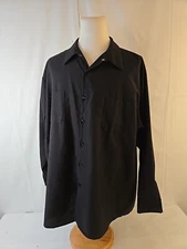 Sz 4XL Men's Shirt Red Kap Black Long Sleeve Button Up New 