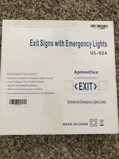 NEW Red Exit Sign with Emergency Lights