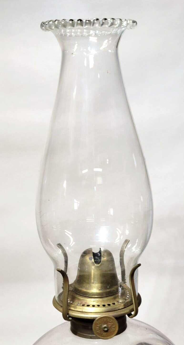 No. 0 Star H.B&H. Oil lamp Burner & Glass Piecrust Top Chimney 6.5"H x