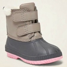 NEW OLD NAVY Snow Duck Boots Waterproof plush Sherpa lining Toddler Girls