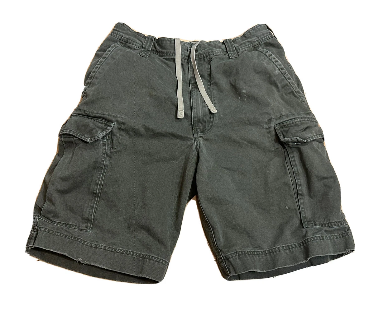 vtg Abercrombie Fitch Men s Olive Green Distressed Cargo Shorts Size 31