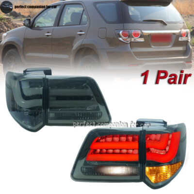 1 Set LED Tail Light Rear Brake Stop Lamp Smoked For Toyota Fortuner 2012-2015