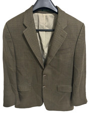 Lauren Ralph Lauren Men's Sport Coat Blazer Two Button Brown Gree Plaid Wool 42R