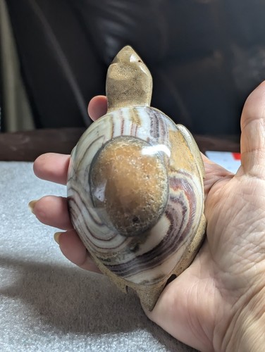Vintage Hand Carved And Polished Marble Turtle 5.75" Long - Picture 12 of 12