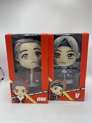 BTS Official RM & V  Tinytan Mic Drop Plush Doll NEW BUT DAMAGED BOX 11.4  2021