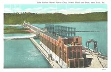 Safe Harbor Water Power Corp, Power Plant & Dam Near York, Pennsylvania Postcard