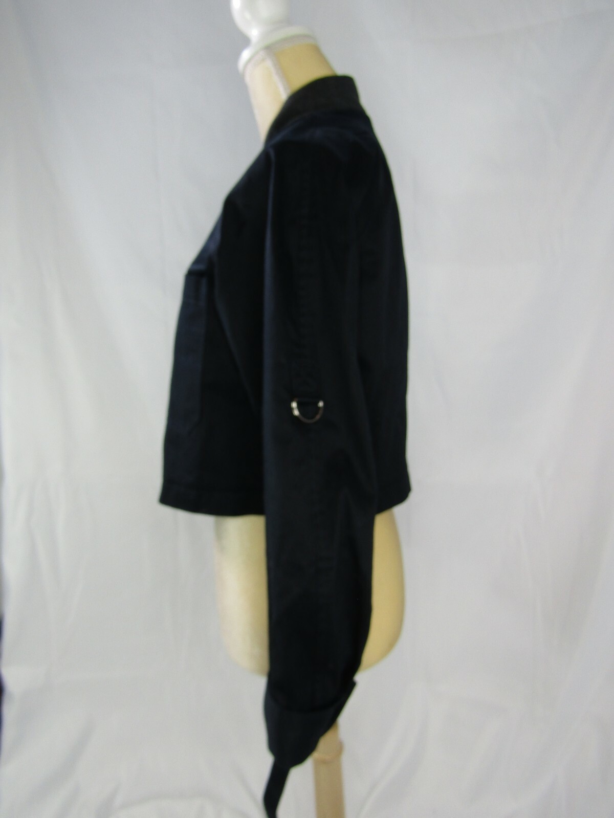 ICB Black Gray Zip Front Cropped Jacket Size 0 - image 4