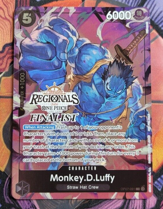 Monkey D Luffy OP07-091 Offline Regional Finalist One Piece Card