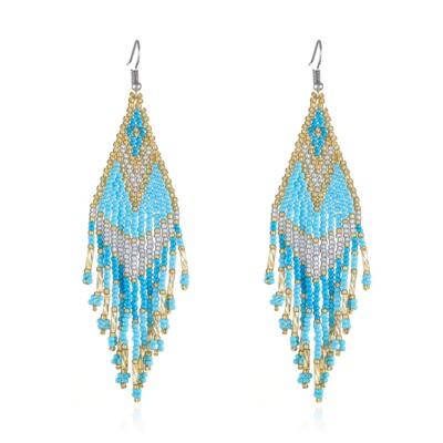 Multi Mix Color Women Boho Beads Earrings Beaded Long Drop Dangle Earrings 2705
