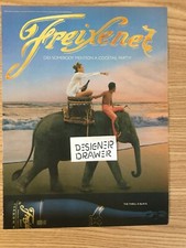 Freixenet Cordon Negro Brut 2001 Print Advertisement: Elephant On Beach