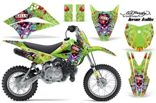 Dirtbike Graphic Stickers + #PLT Decals for Kawasaki KLX110 2010-2024 EDHLK G