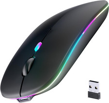 Wireless Bluetooth Mouse, Rechargeable, LED, Silent, Ultra-Thin Design Bluetoot
