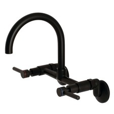 Kingston Brass KS814 Concord 1.8 GPM Widespread Bridge Kitchen - Black