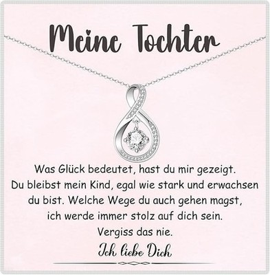 Kette Tochter Geschenke von Mama Papa An Meine Tochter Kette mit Infinity-Anh...
