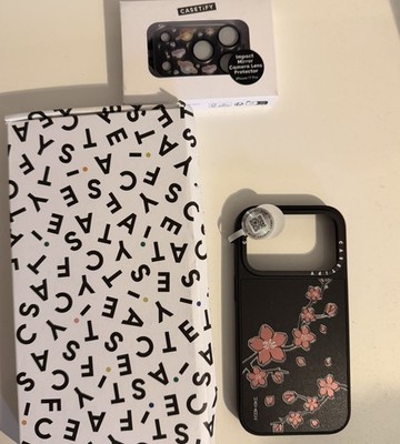 CASETiFY Schutzhülle für Apple iPhone 17 Pro, Schwarz, Blumen-Design