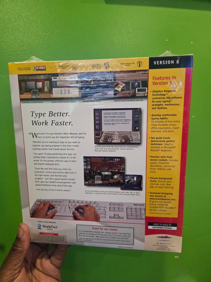 Mavis Beacon Teaches Typing Version 8 For Windows 95 BRAND NEW SEALED BIG BOX - Image 4 of 4