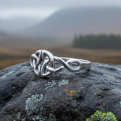 Celtic Knot Ring Trinity Knot Triquetra Wiccan Pagan Irish Ladies Ring 925