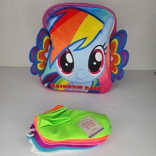 My Little Pony Rainbow Dash Kids Backpack Small Plush Faded Glory Girls Socks M