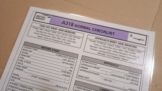 AIRBUS A318 Checklist. British Airways Issue.