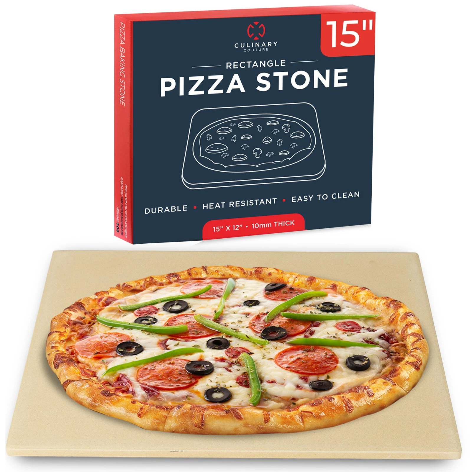Rectangle Pizza Stone Set for Pizza, Bread, BBQ Cooking Baking Stone Tools
Opens in a new window or 