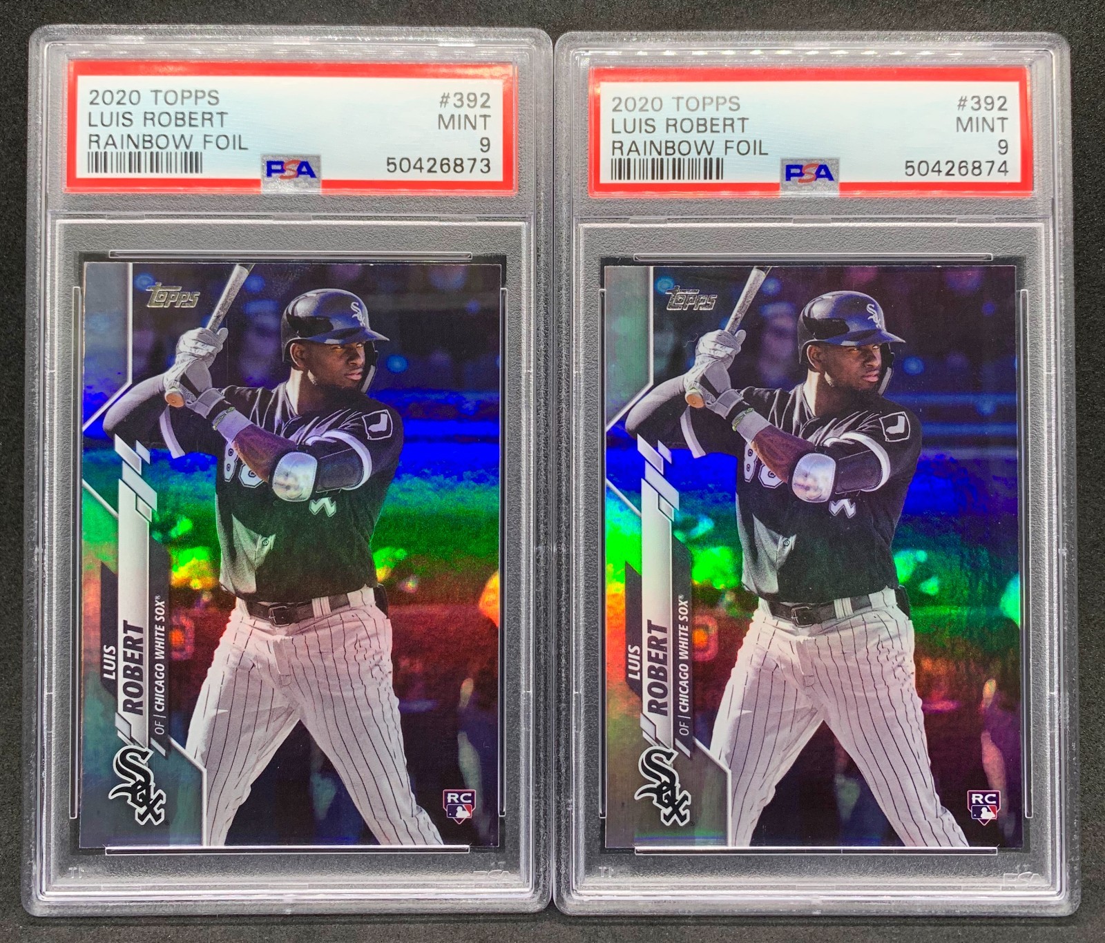 Qty of 2 2020 Topps LUIS ROBERT Rainbow Foil Rookie RC SP #392 Mint PSA 9