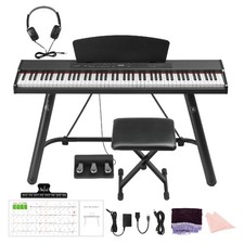 88 Key Semi-Weighted Keyboard Digital Electric Piano With Bench,3 Pedal