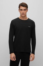 HUGO BOSS Mens Black Pyjama Long Sleeve T-shirt Large BNWT C1246