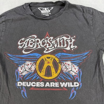 Aerosmith Deuces Are Wild Graphic T-Shirt Black XS Band Tee Las Vegas Residency