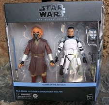 NEW Star Wars Black Series Plo Koon Clone Commander Wolffe Set