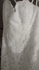 Sz 10 Veiled Maggie SOTTERO Floral Lace w/Seqs Bridal Poly Gown,Strapless Corset