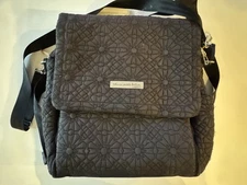 Petunia Pickle Bottom Diaper Bag Crossbody Backpack Black Quilted Floral Womens