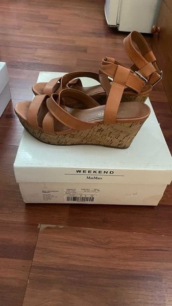 Women Max Mara WEEKEND Heels Brown Leather 36