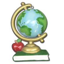 Teacher Globe School Personalized Christmas Tree Ornament