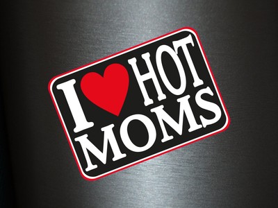 1 x Aufkleber I Love Hot Moms Sticker Autoaufkleber Tuning Auto Turbo Fun Gag