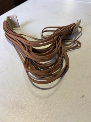 Brunello Cucinelli Leather Choker Brown Front Beige Back Necklace Italy 16 