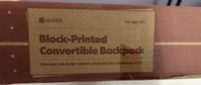 Kiwi Co Maker Crate Block-Printed Convertible Backpack NEW DIY Craft 14+ NEW
