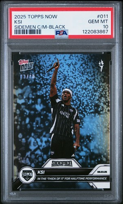 #ad 2025 Topps Now Sidemen Charity Match #011 KSI Black PSA 10 # 10 $249.99