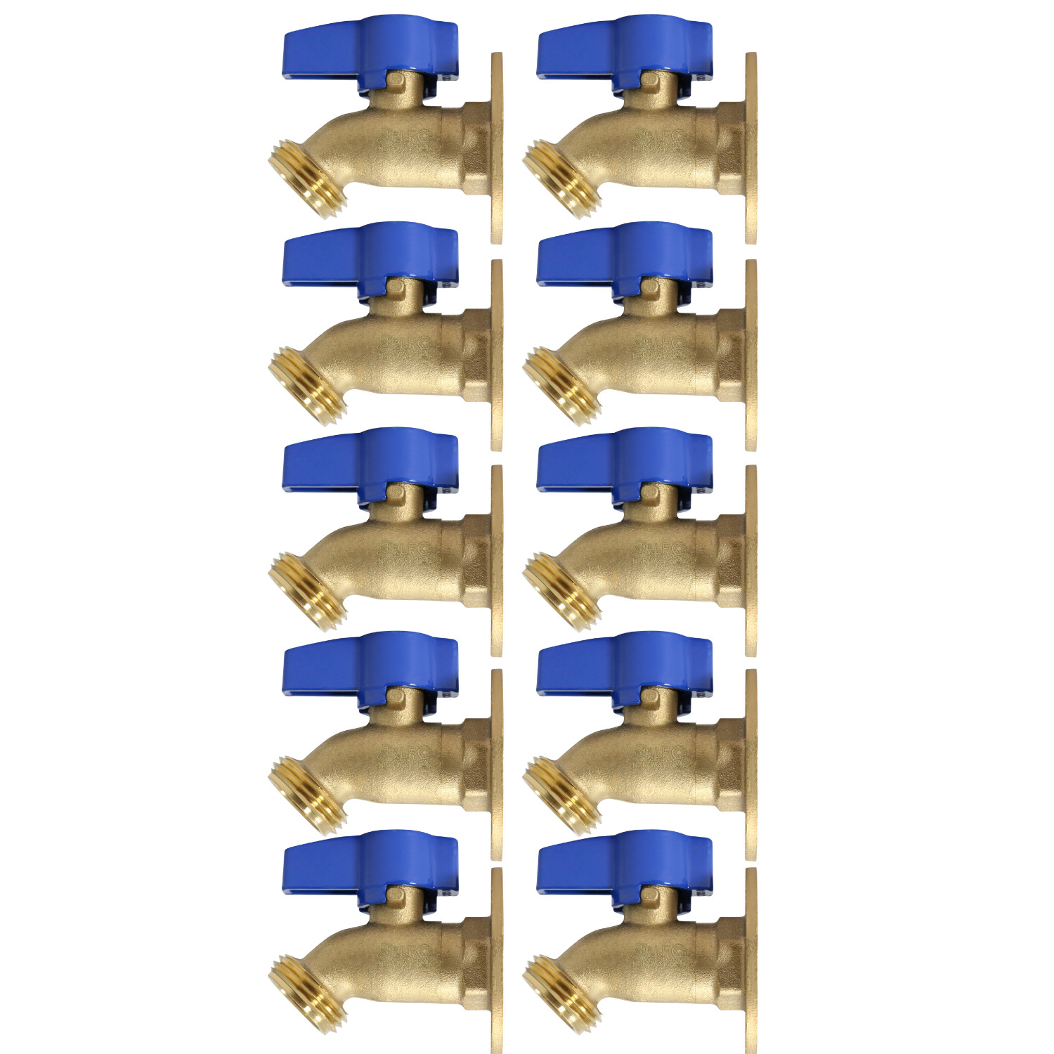 10 Pack XFITTING 1/2" Female Hose Bibb No kink w. Nail Flange, Garden Valve