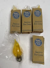 Vintage Duro Test Amber 25w Light Bulbs - 4 Total