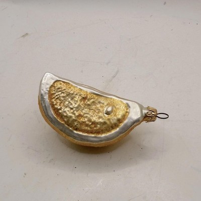 Vintage Orange Lemon Slice Fruit Glass Ornament Christmas Collectible Decor
