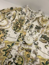 Boho Retro Paisley Lace Trim Women’s Dress Size Large- Button Front