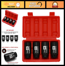 12 Drive Deep Spindle Axle Nut Impact Socket Set 6 Point Cr-mo 32-36mm 4pc 12 Drive Deep Spindle Axle Nut Impact Socket Set 6 Point Cr-mo 32-36mm 4pc