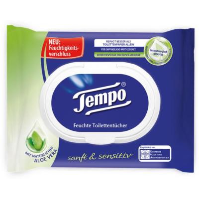 Tempo tissues WET WIPES Soft & Sensitive ALOE VERA Made in Germany FREE SHIP