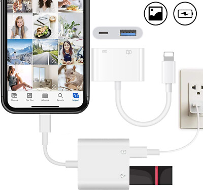 USB Camera Adapter USB OTG w/ Charging Port for iPhone 14
