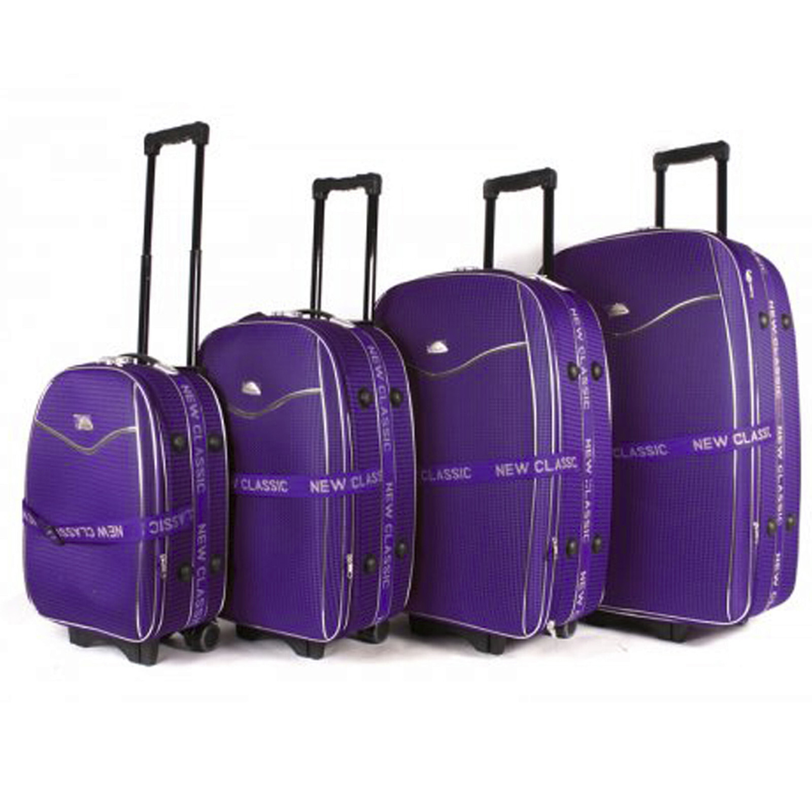 Set of 4 New Soft Shell Classic suitcases Travel Cabin Trolley Luggage