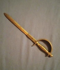 Vintage DP Solid Brass Miniature Cutlass Sword Letter Opener England 7½"