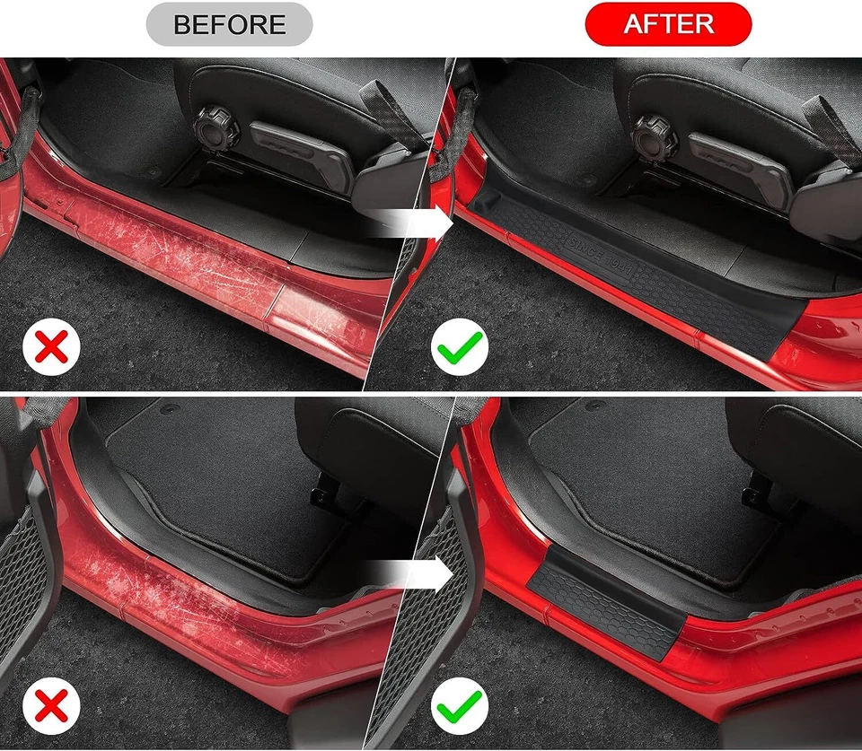 SUPAREE Door Sill Guard Scuff Plate Trim Cover for Jeep Wrangler JL/Gladiator Foto 4 de 4