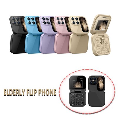 i17Pro Mini Flip Mobile Phone 2G SIM Card Small Display Foldable DE W0O6